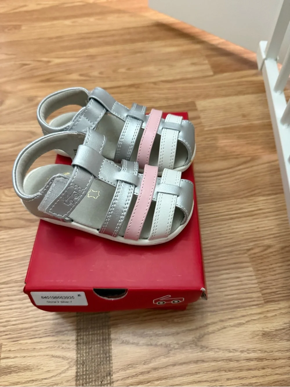 See Kai Run Silver and Pink Toddler Sandals